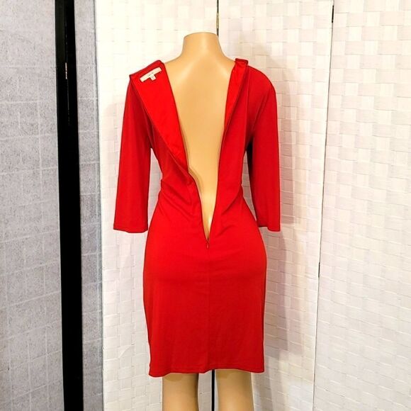 LARK&RO 3/4 OF SLEEVE INVISIBLE BACK ZIPPER CLOSURE WOMEN"S DRESS - Picture 8 of 14